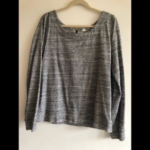 Jcrew gray sweatshirt top with gold zipper detail